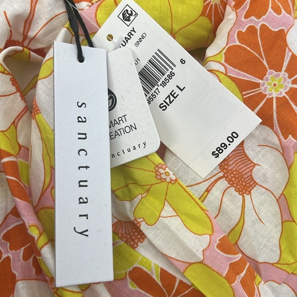 Sanctuary Everywhere Linen Blend Mini Skirt in Sunny Days, Size L New w/Tag - Picture 4 of 5